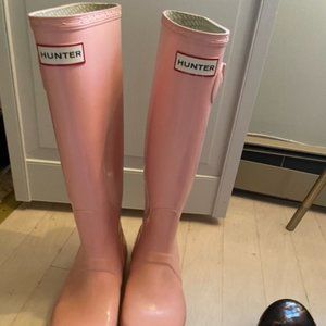 Hunter Original Gloss Rainboot pink size 7.5 womens
